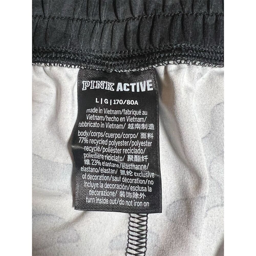 PINK Black Spandex Camo Joggers Size L with Pockets - Picture 3 of 7